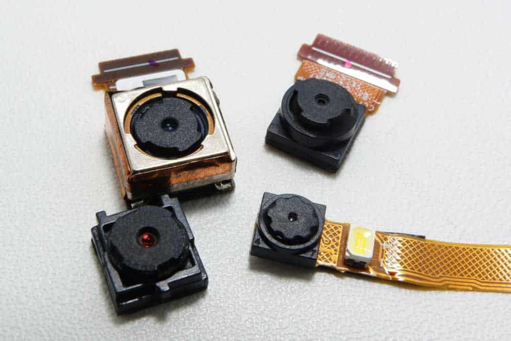 Different sizes of smart cameras with flexible PCBs