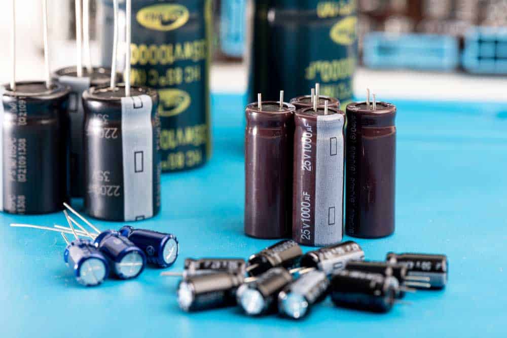 A photo of capacitors