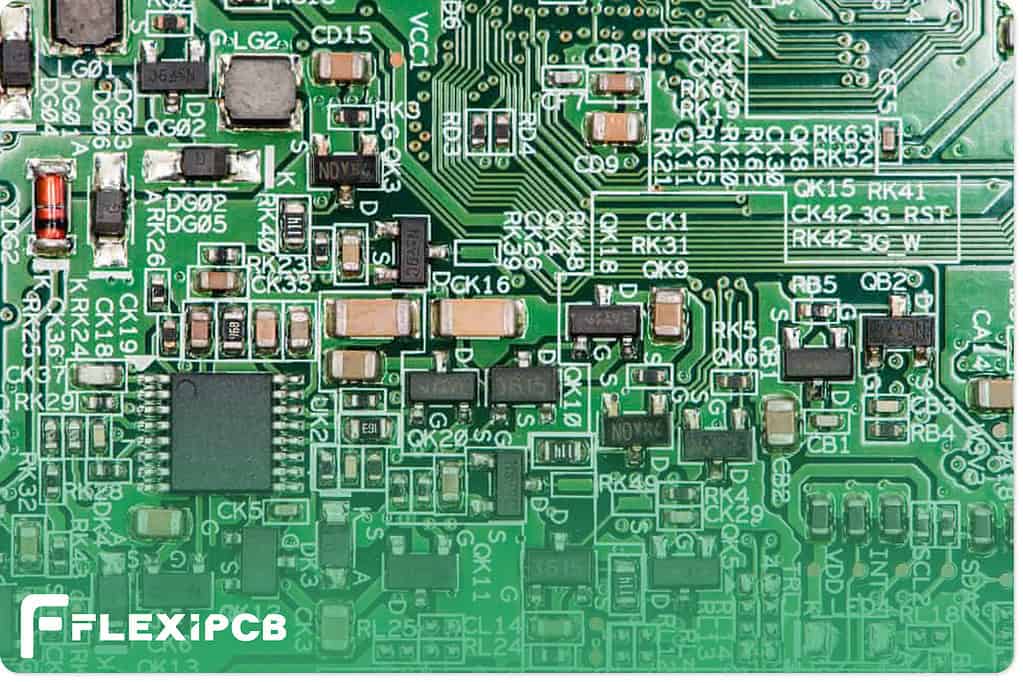 A PCB with components