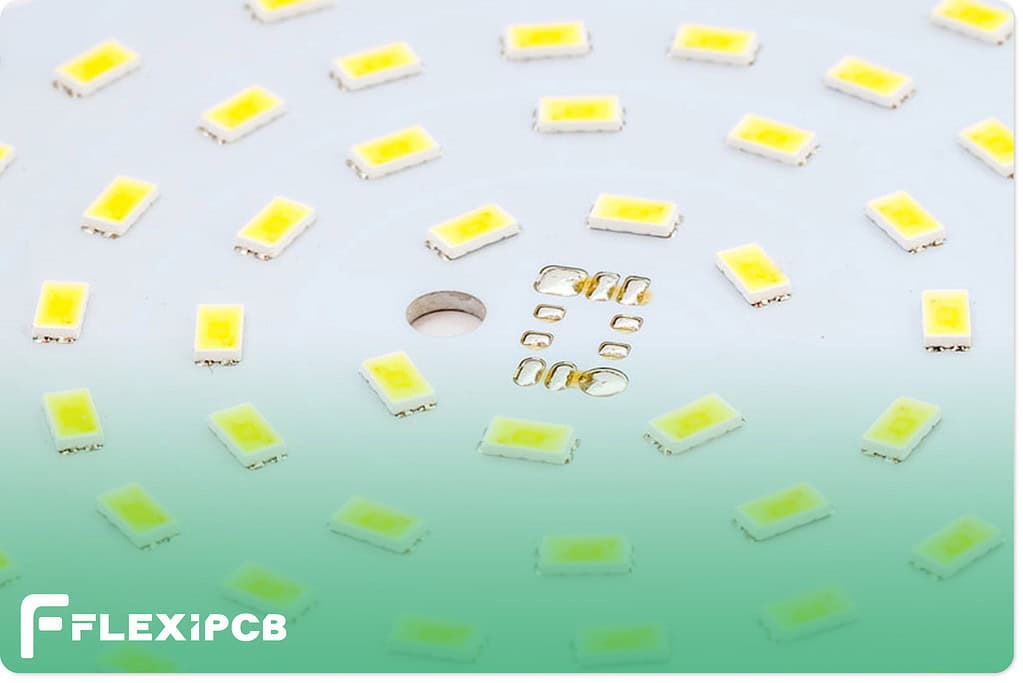 SMD LEDs on the aluminum printed circuit